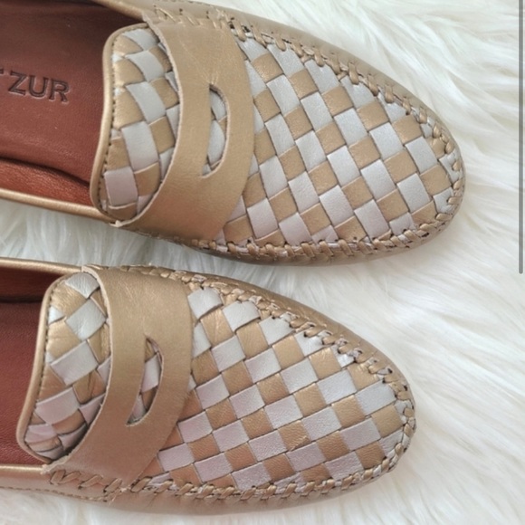 ROBERT ZUR Petra Metallic Woven Driving Loafers size 8.5 - Picture 2 of 6